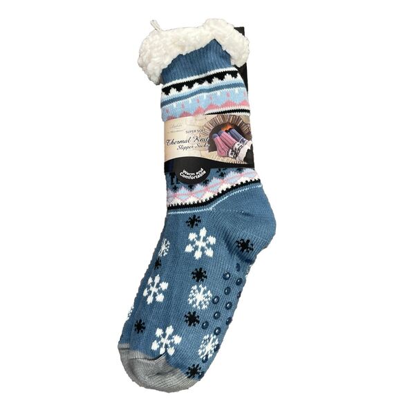 TWO (2) PAIRS MIRABEAU SUPER SOFT THERMAL KNIT SLIPPER SOCKS New - Picture 5 of 7